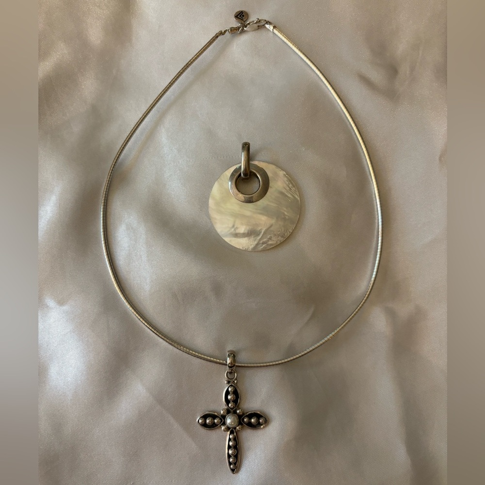 Silpada Designs Sterling Silver Necklace & Cross and Extra Pendant